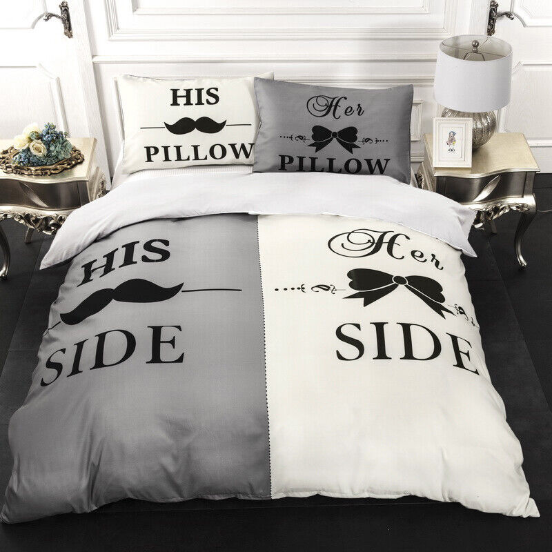 Duvet Cover Bedding Set with Pillow Cases Quilt Cover Single Double King Size UK