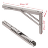2pcs Folding Shelf Brackets, Heavy Duty, Stainless Steel Foldable Table Hinge UK