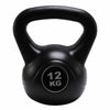 Vinyl Kettlebell Weight Fitness Home Gym Workouts Kettlebells 2KG-16KG Black