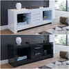 Modern TV Stand Unit Cabinet Living Room Set Entertainment Gloss Doors Free LED