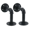 2Pcs Pipe Shelf Brackets Industrial Iron Rustic Wall Floating Shelves Supports