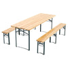 197x69cm Foldable Beer Table Outdoor Garden Bistro Wood Metal Table Benches