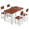 Wooden Dining Table and 4 Chair Set Dining Room Chairs Kitchen Home Furniture