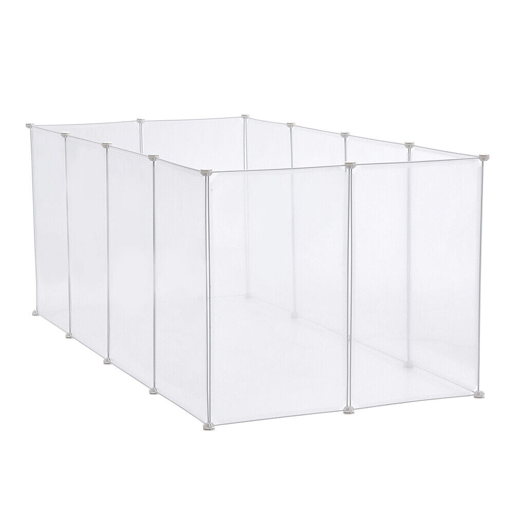 Pet Playpen Fence DIY Playpen Puppy Dog Cat Animal Cage Exercise Metal PP Indoor