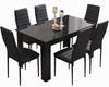 Wooden Dining Table and Chairs 4 / 6 Set Pu Leather Seat Kitchen Room Furniture