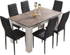 Dining Table and Chairs 4/6 Set Pu Leather Seat Dining Kitchen Room Furniture