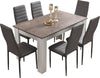 Dining Table and Chairs 4/6 Set Pu Leather Seat Dining Kitchen Room Furniture