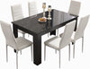 Dining Table and Chairs 4/6 Set Pu Leather Seat Dining Kitchen Room Furniture