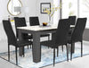 Wooden Dining Table and Chairs 4 / 6 Set Pu Leather Seat Kitchen Room Furniture