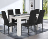 Wooden Dining Table and Chairs 4 / 6 Set Pu Leather Seat Kitchen Room Furniture