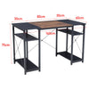 Industrial Rustic Wood Computer Desk with Storage Shelves PC Study Work Table