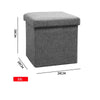 Large Grey Ottoman Foldable Storage Box Linen Suede Foot Stool Seat 3 Sizes New