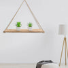 1/2X Wooden Hanging Rope Shelf Wall Mounted Floating Shelf Storage Rustic