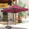 Garden Parasol Banana Cantilever Umbrella Crank Sun Shade Patio Outdoor W/ Base