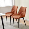 Set of 2 Faux Leather/Suede Dining Chairs Metal Legs Reception Restaurant Chair