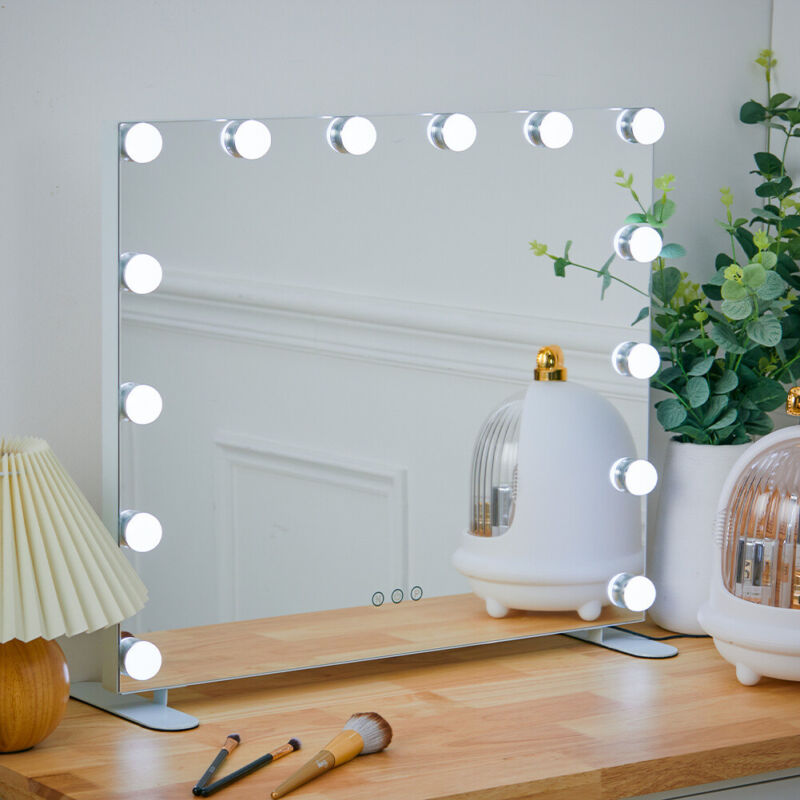 Hollywood Cosmetic Mirror LED Light MakeUp Vanity Shaving Bath Round/Rectangular