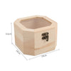 Octagon Shape Wood Earrings Ring Jewelry Storage Box Wedding Gift Case Glass Top