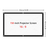 150" inch Portable Projector Screen Outdoor 4K 3D HD 16:9 Cinema Theater Screen