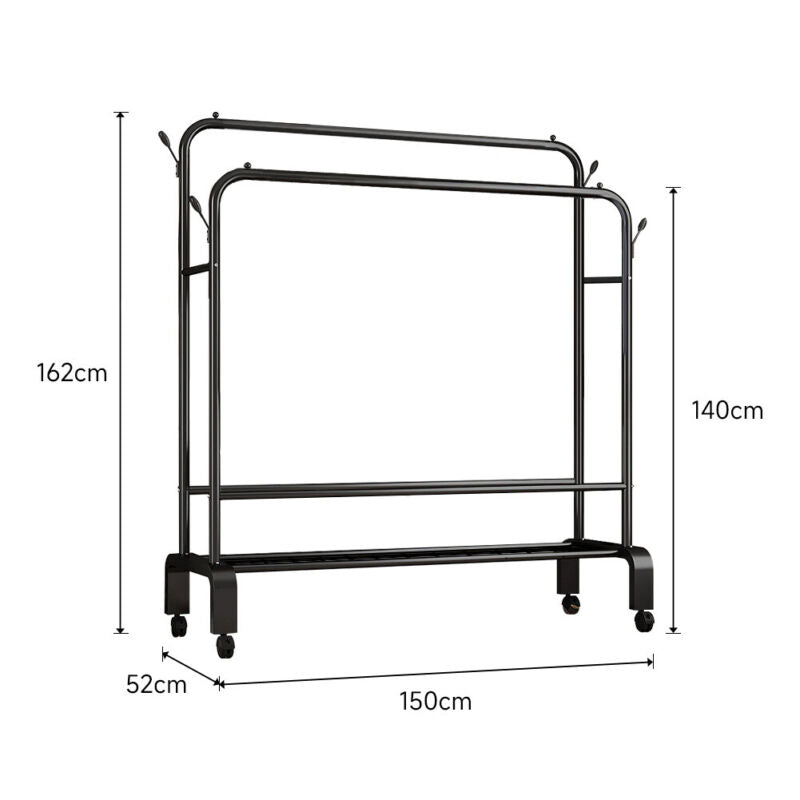 1/2Tier Garment Rack Storage Shelves Metal Coat Shoe Clothes Stand Open Wardrobe