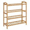 Bamboo Wooden Shoe Rack Slatted Storage Plant Stand Organiser Shelf Holder