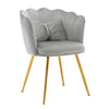 Set of 1/2/4 Velvet Dining Chairs Armchair Accent Chair W/ Gold Metal Legs Gray