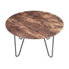 Round Coffee Table Industrial Woodgrain/Marb