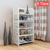 3/4/5 Tiers Shoe Rack Storage Shelf Display Stand Organiser Unit Cabinet White