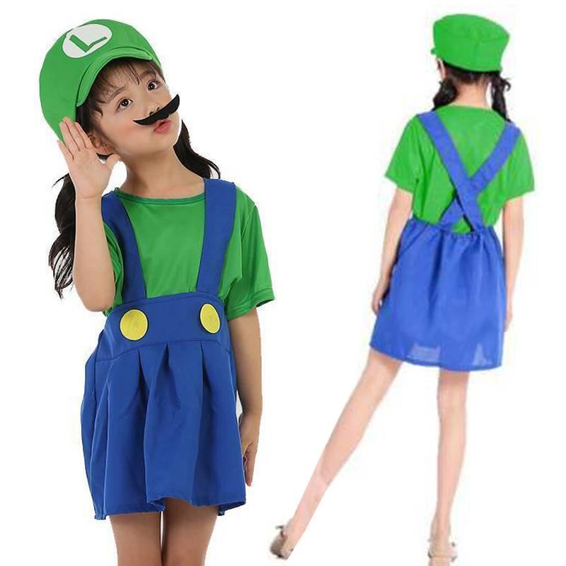 Super Mario Bros Unisex Adult & Kids Outfit Cosplay Costume Fancy Dress