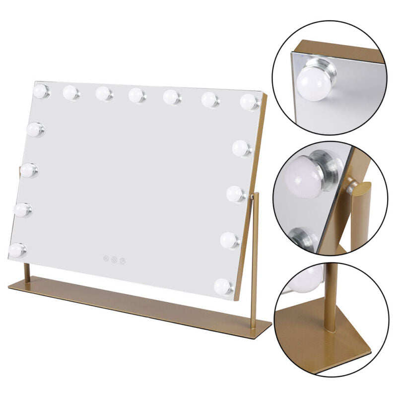 Hollywood Cosmetic Mirror LED Light MakeUp Vanity Shaving Bath Round/Rectangular