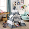 65"H Children's Canvas Indian Teepee Play Tent Wigwam Indoor Outdoor Play House