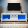 120/160cm TV Unit Cabinet Stand White/Black High Gloss with LED Lights Drawers