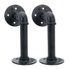 2Pcs Pipe Shelf Brackets Industrial Iron Rustic Wall Floating Shelves Supports