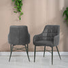 Set of 2 Faux Leather/Suede Dining Chairs Metal Legs Reception Restaurant Chair