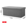 Large Grey Ottoman Foldable Storage Box Linen Suede Foot Stool Seat 3 Sizes New
