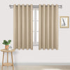 Pair of Beige Curtain for Noise Reducing Bay Window Thermal Drapery Bedroom New