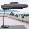 Garden Parasol Banana Cantilever Umbrella Crank Sun Shade Patio Outdoor W/ Base