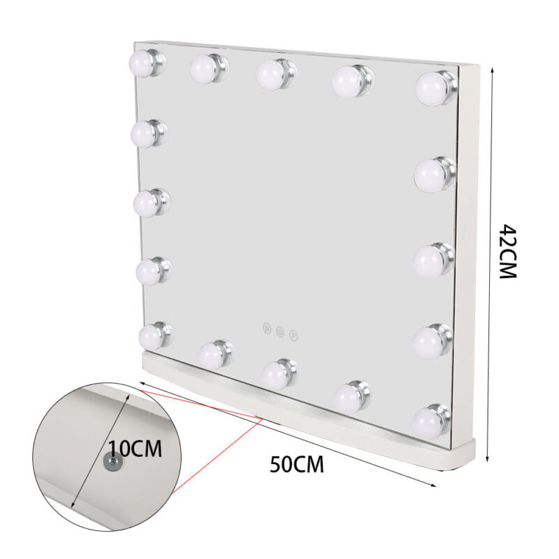 Hollywood Cosmetic Mirror LED Light MakeUp Vanity Shaving Bath Round/Rectangular