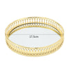 Vintage Golden Round Mirror Glass Candle Tray Plate Vanity Table Perfume Display