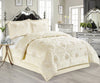 Jacquard Bedspread 3 Piece Heavy Quilted Comforter Set Floral Pattern Bed Throw