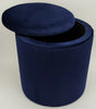 Round Ottoman Storage Pouffe Stool Soft Velvet Footstool Dressing Vanity Chair