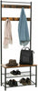 Coat Stand Hallway Shoe Rack Hanger Shelf Footwear Storage Vintage Wooden Black