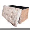 2 Seat Large Crushed Velvet Foldable Ottoman Storage Box Double Bed Foot Stool
