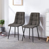 Set of 2 Faux Leather/Suede Dining Chairs Metal Legs Reception Restaurant Chair