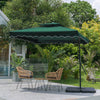 Garden Parasol Banana Cantilever Umbrella Crank Sun Shade Patio Outdoor W/ Base