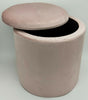 Round Ottoman Storage Pouffe Stool Soft Velvet Footstool Dressing Vanity Chair