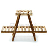 3 Tier Outdoor Wooden Flower Plant Pot Shelf Stand Folding Display Ladder Garden