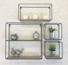 Retro Wall Storage Unit Metal Wood Industrial Style Shelves Vintage Shelf Rack