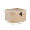 Octagon Shape Wood Earrings Ring Jewelry Storage Box Wedding Gift Case Glass Top