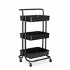 3/4 Tier Kitchen Trolley Cart With Handle Storage Rack Tray Shelf Rolling Wheels