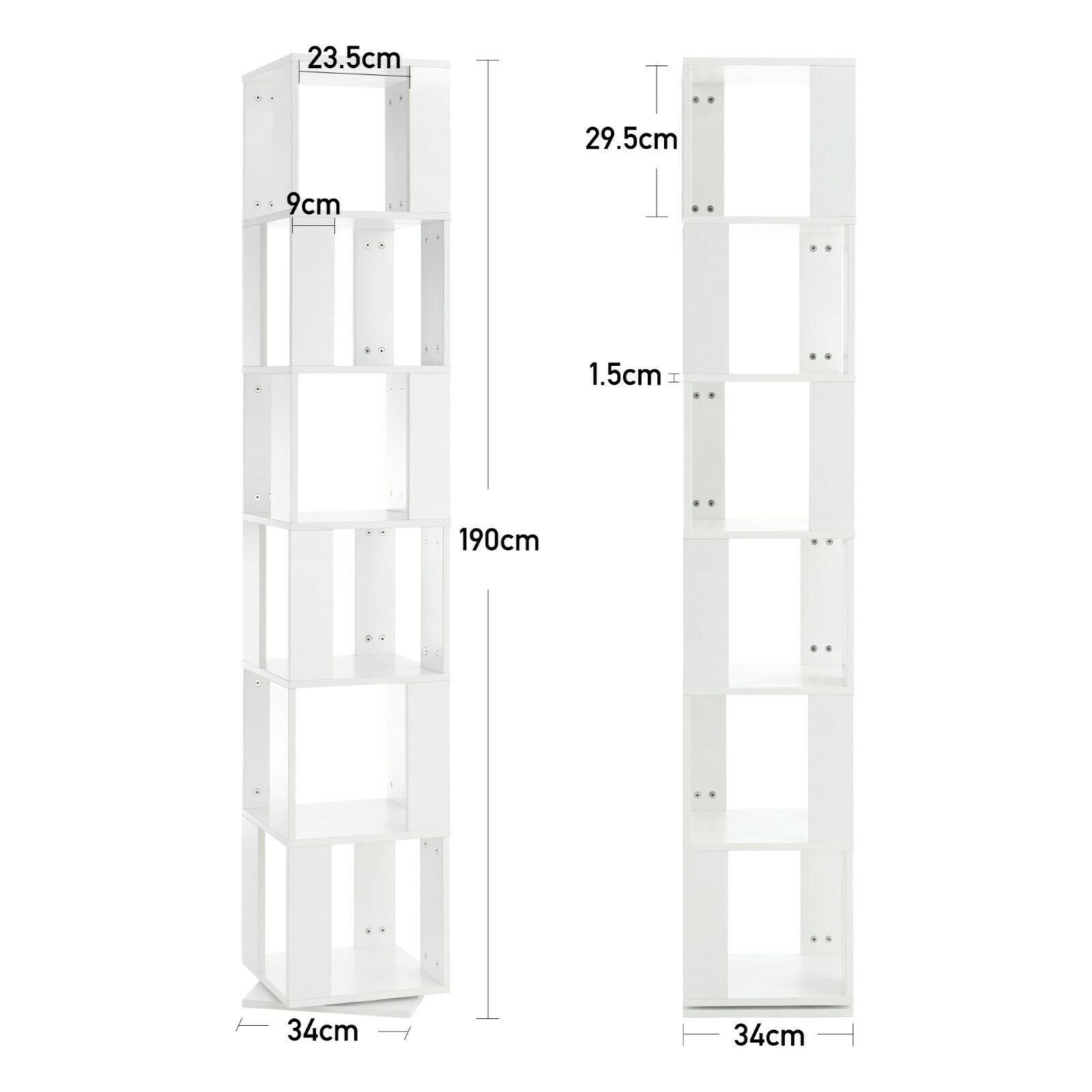 Rotatable Slim Corner Display Cabinet Shelf Cupboard Storage Bookcase Home Decor